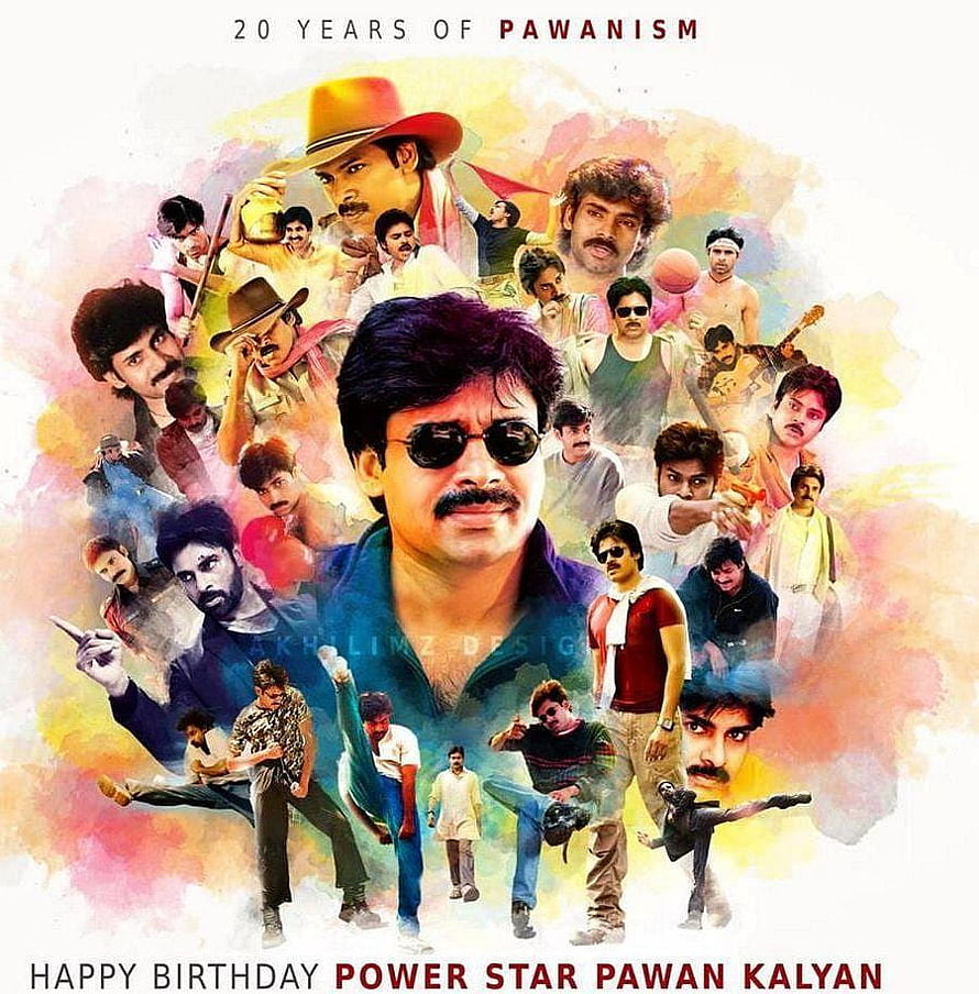 Pawan Kalyan 20 Years of Pawanism Birthday Tribute Collage Poster HD phone wallpaper