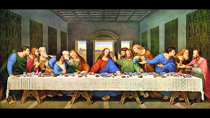 Leonardo da Vinci The Last Supper Renaissance Masterpiece with Jesus and the Twelve Apostles HD wallpaper