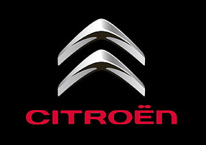 Citroën Double Chevron Emblem and Brand Wordmark on Black Background HD wallpaper