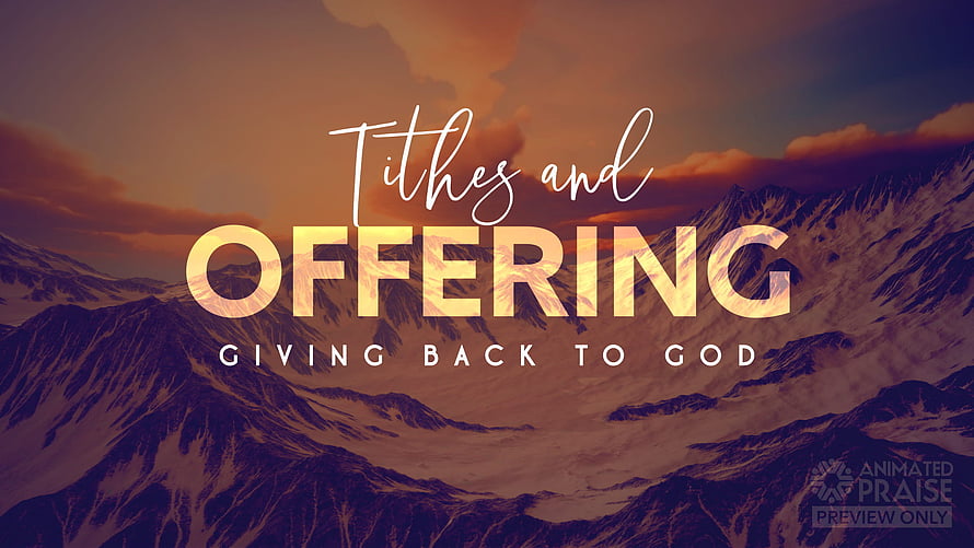 Mountain Range at Sunrise with Tithes and Offering Text Overlay HD wallpaper
