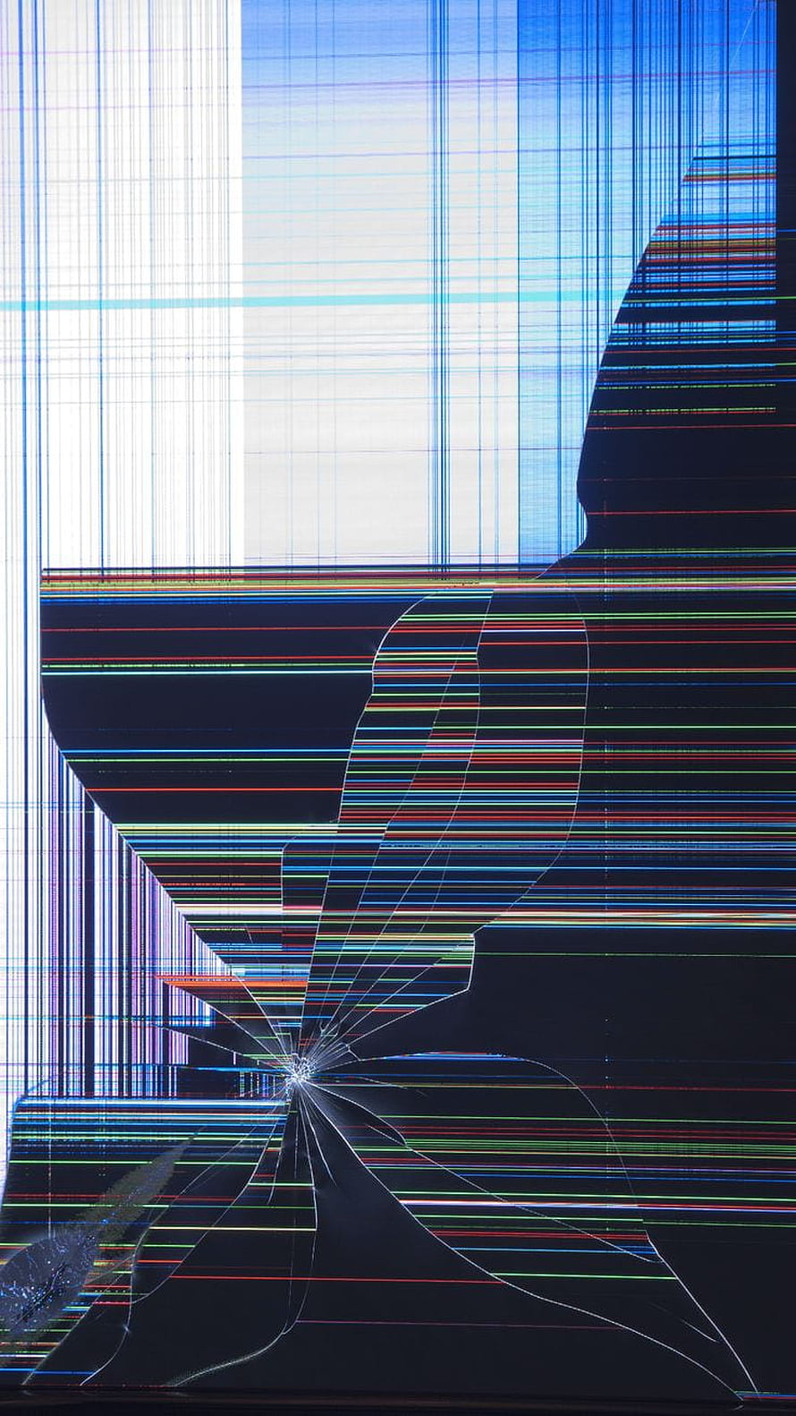Abstract Glitch Art with Shattered Glass and Digital Distortion HD phone wallpaper