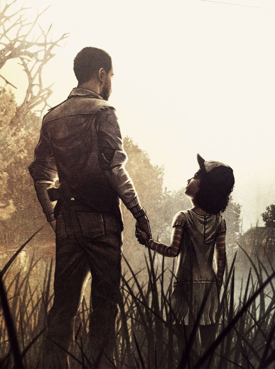 Lee and Clementine Walking Through Tall Grass in The Walking Dead HD phone wallpaper