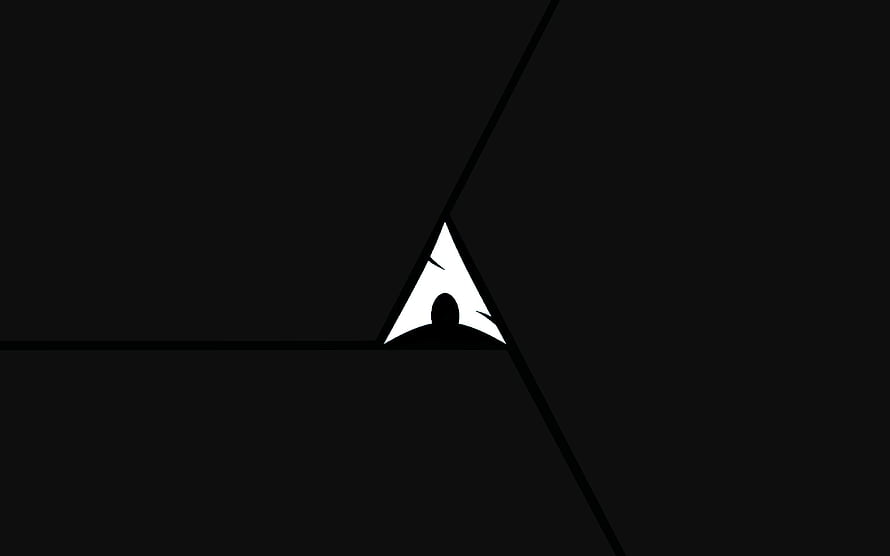 Minimalist Arch Linux Logo Wallpaper with Dark Geometric Design HD wallpaper