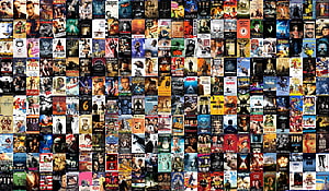 Massive Grid of Classic and Modern Movie Posters Arranged in a Dense Collage HD wallpaper