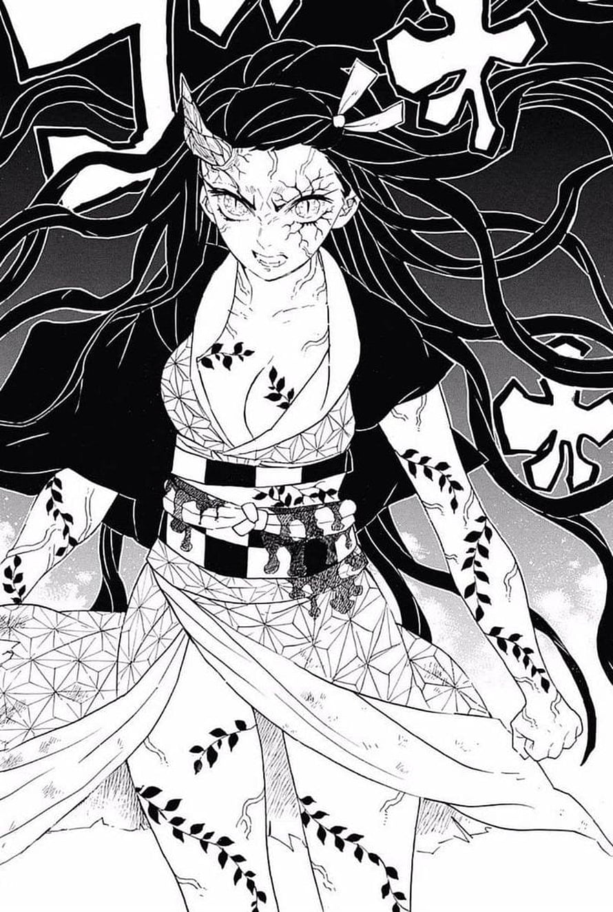 Mitsuri Kanroji Demon Slayer Manga Panel Black and White Illustration HD phone wallpaper