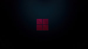 Windows 11 Dark Mode Minimalist Desktop Background with Red Logo on Black Gradient HD wallpaper