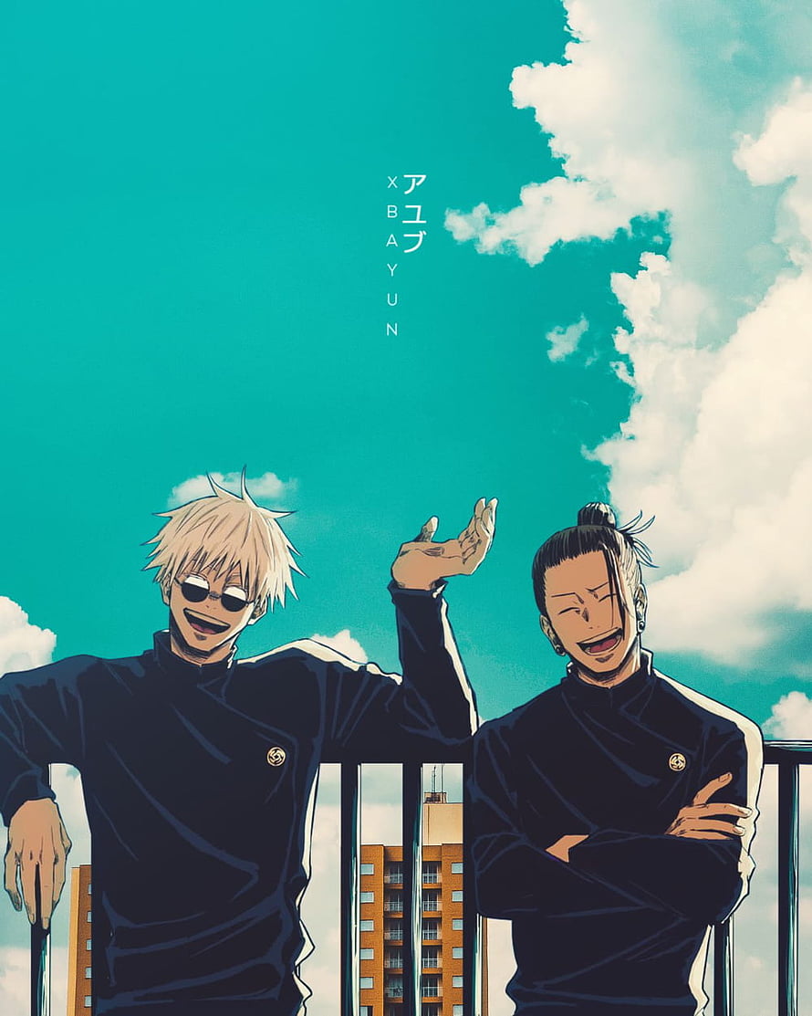 Gojo Satoru and Suguru Geto in Jujutsu Kaisen Anime Artwork HD phone wallpaper