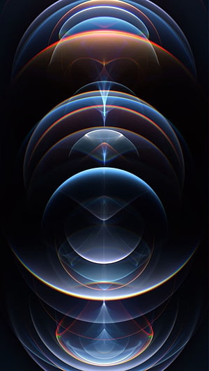 Abstract Geometric Light Rings on Dark Background HD phone wallpaper
