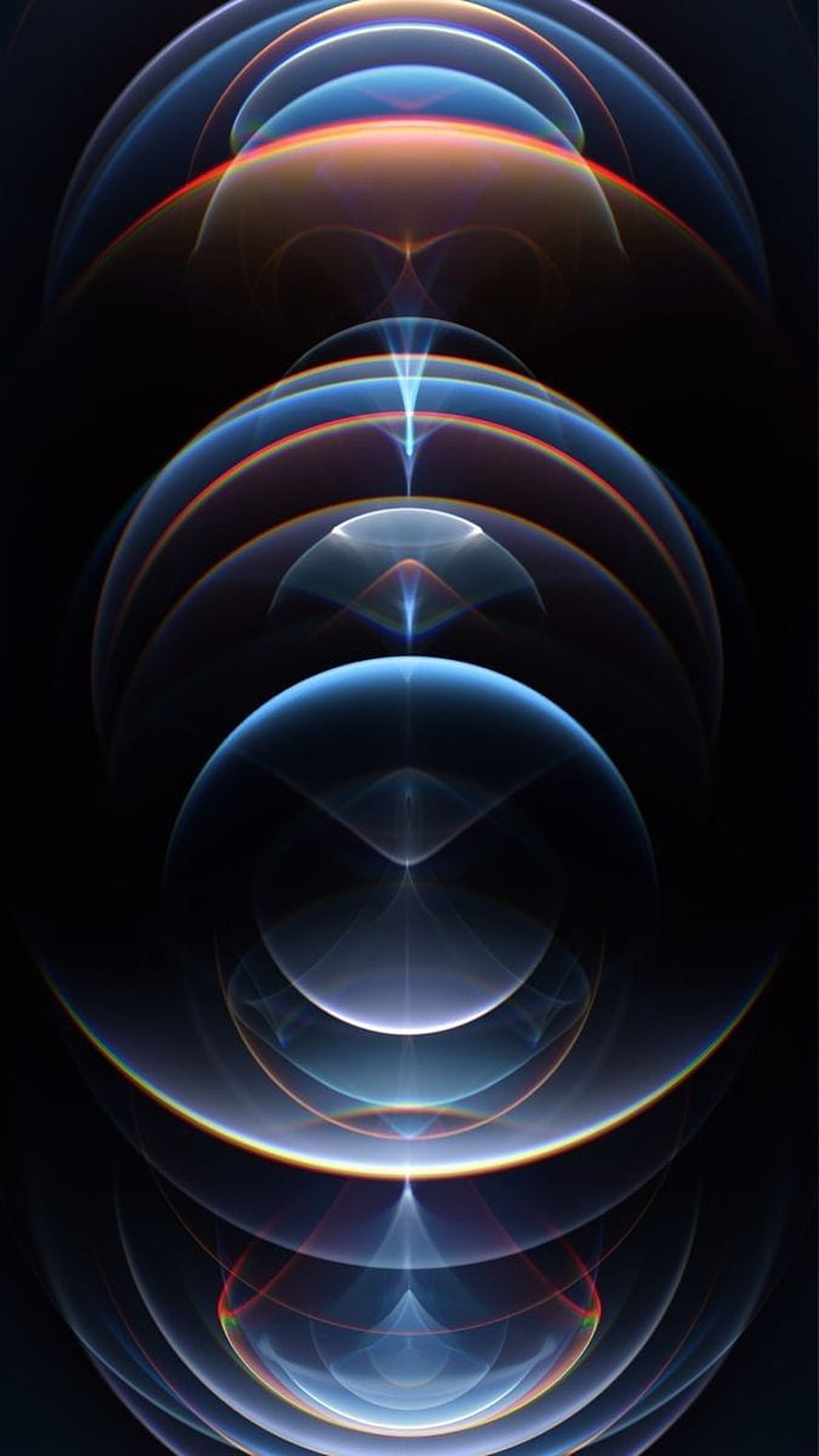 Abstract Geometric Light Rings on Dark Background HD phone wallpaper