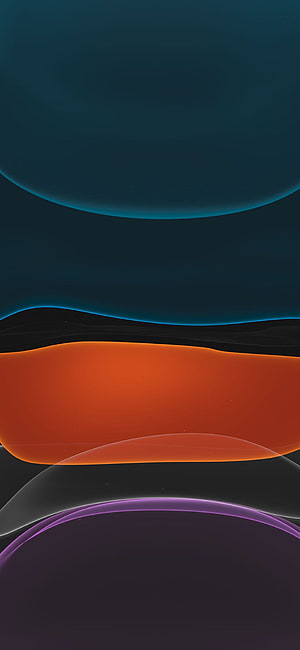 Abstract Layered Landscape with Glowing Orange, Teal, and Purple Curves on Dark Background HD phone wallpaper