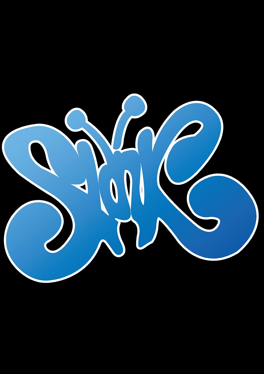 Stylized Blue Butterfly Logo with White Outline on Black Background HD phone wallpaper