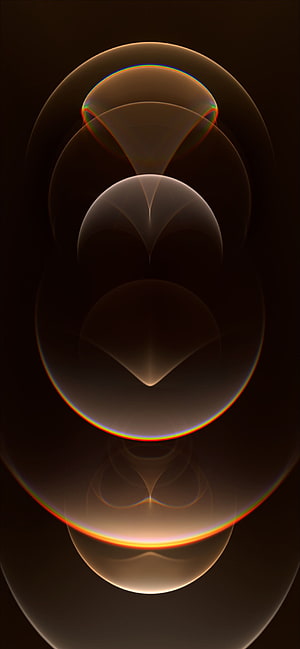 Abstract Geometric Spheres with Warm Glowing Edges on Dark Background HD phone wallpaper