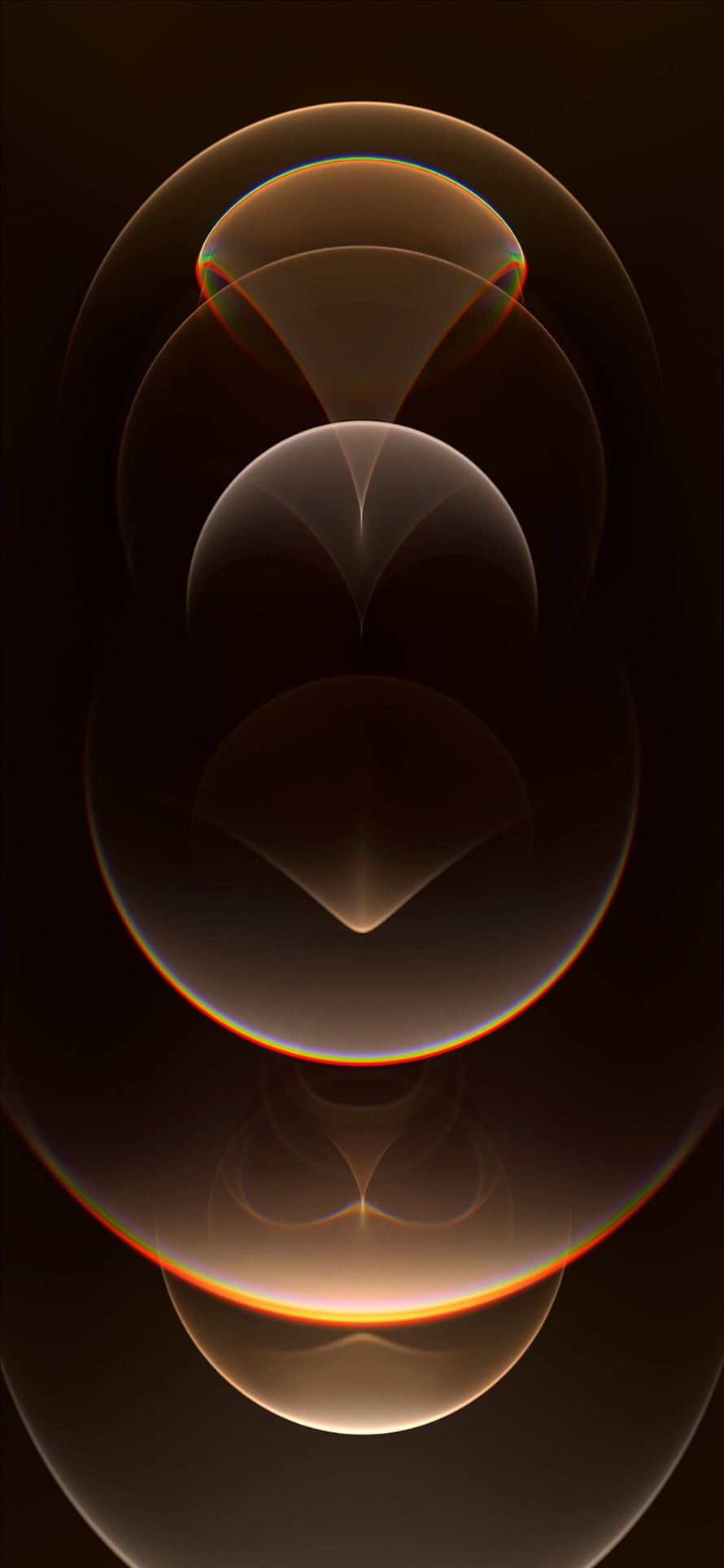 Abstract Geometric Spheres with Warm Glowing Edges on Dark Background HD phone wallpaper