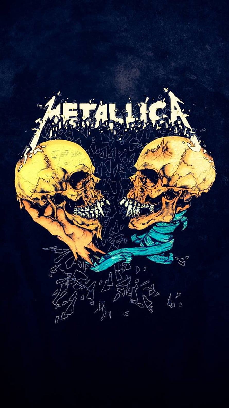 Metallica Skulls Artwork by Crooklynite on Dark Background HD phone wallpaper