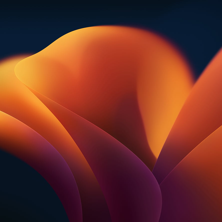 macOS 13 Ventura Abstract Gradient Wallpaper with Warm Orange and Purple Waves HD phone wallpaper