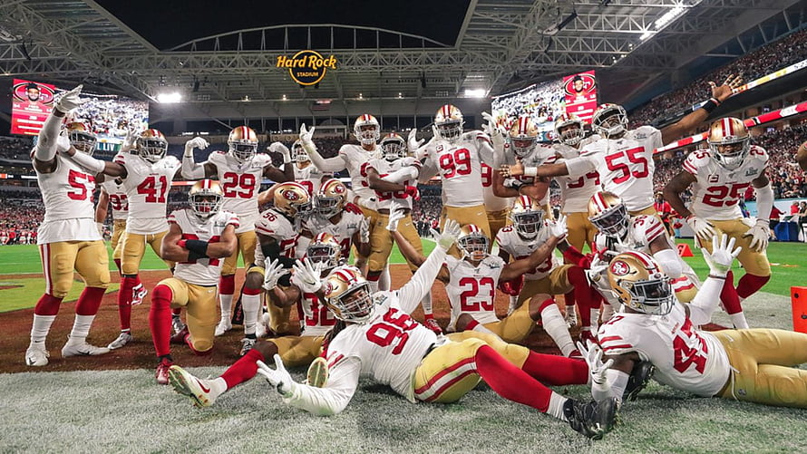San Francisco 49ers Team Celebration at Hard Rock Stadium HD wallpaper