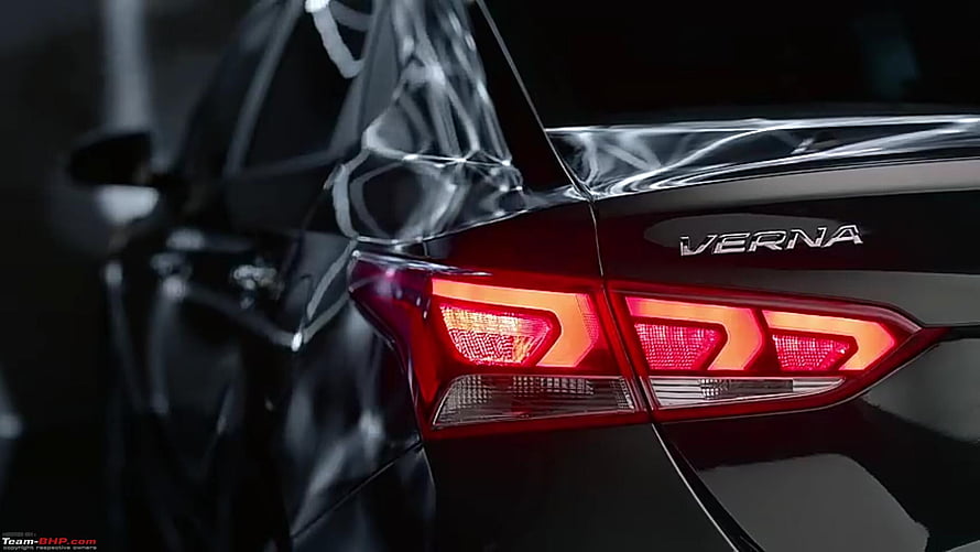 Hyundai Verna Rear Taillight Close-Up with Illuminated LED Design HD wallpaper