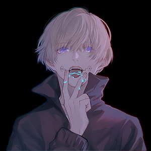 Inumaki Toge from Jujutsu Kaisen with glowing blue energy and facial markings HD phone wallpaper