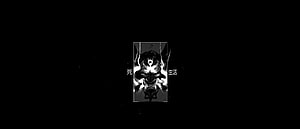 Black Oni Demon Mask with White Details on Dark Background HD wallpaper