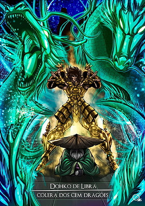 Dohko de Libra in Gold Cloth unleashing the Hundred Dragons technique from Saint Seiya HD phone wallpaper