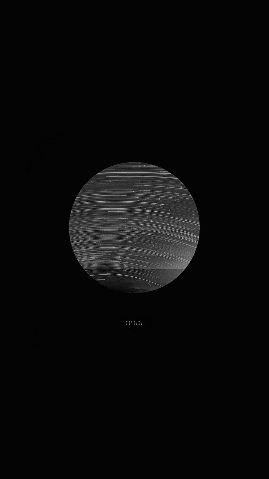 Minimalist Black Phone Wallpaper with Circular Star Trail Design HD phone wallpaper