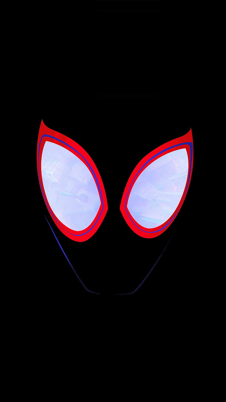 Miles Morales Spider-Man Mask Eyes Minimalist Dark Portrait, Face, dark, eyes, Spider, miles morales face HD phone wallpaper