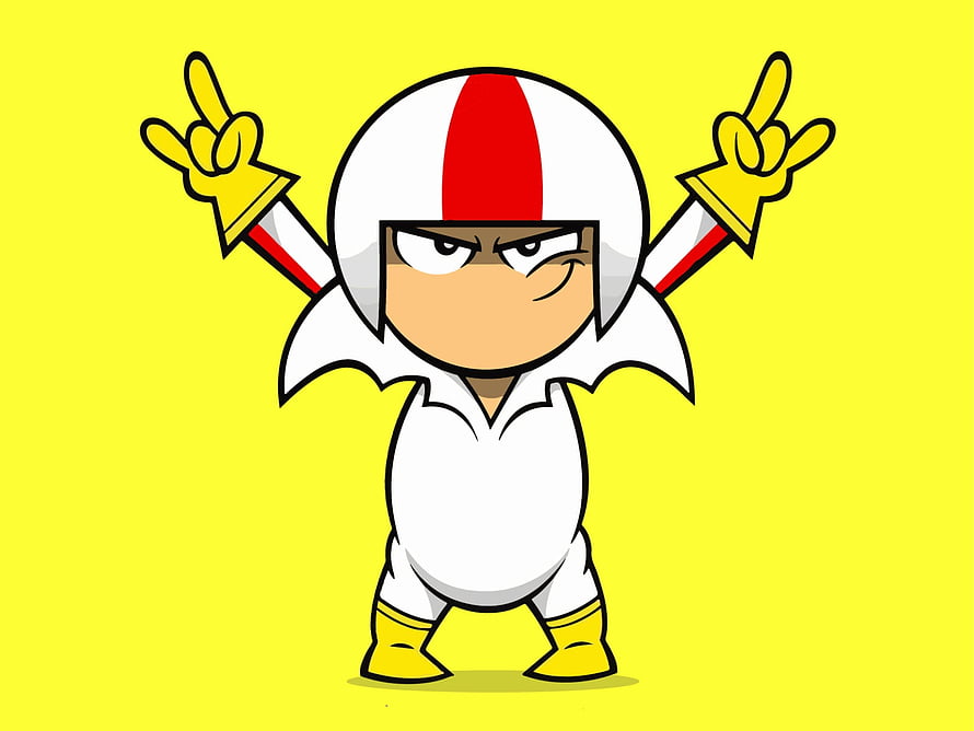 Kick Buttowski Cartoon Character in White Helmet and Yellow Gloves on Yellow Background HD wallpaper