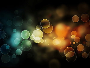 Colorful Bokeh Light Circles on Dark Abstract Background HD wallpaper