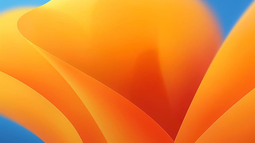 MacOS Ventura Default Abstract Orange and Blue Gradient Wallpaper HD wallpaper