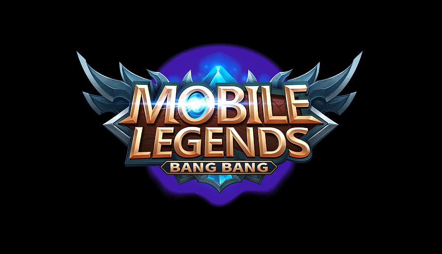 Mobile Legends Bang Bang Official Game Logo with Metallic Text and Winged Emblem on Black Background HD wallpaper