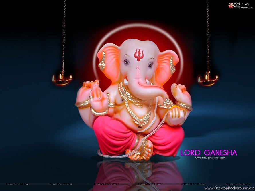 Lord Ganesha Seated in Meditation with Golden Ornaments and Red Drape HD wallpaper