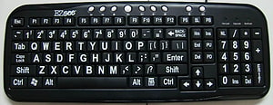 Black EZsee Full-Size Computer Keyboard with Numeric Keypad and Multimedia Keys HD wallpaper