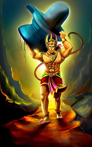 Bhole Baba Lifting Cosmic Vessel in Divine Digital Illustration HD phone wallpaper