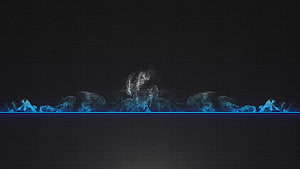 Glowing Blue Smoke Rising from a Neon Line on a Dark Background HD wallpaper