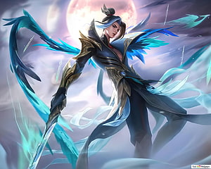 Serene Plume Ling from Mobile Legends in Ethereal Fantasy Artwork HD wallpaper