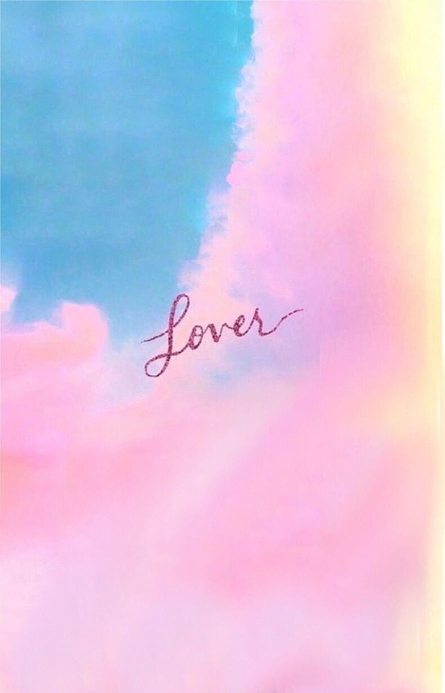 Taylor Swift Lover Album Cover Art with Pastel Sky and Clouds HD phone wallpaper