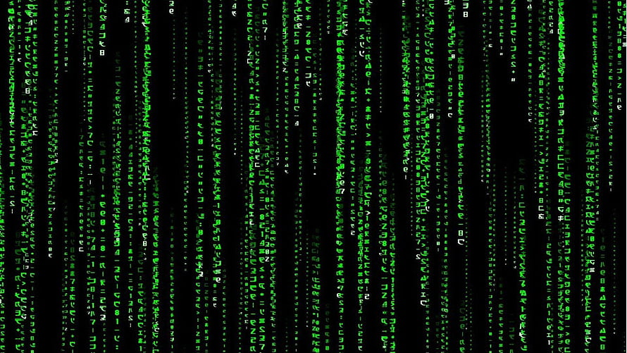 The Matrix Digital Rain Green Code Rainfall on Black Background HD wallpaper