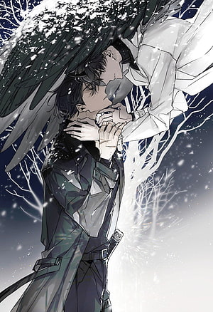 Omniscient Reader's Viewpoint: Angel and Demon Embrace in Snowy Night HD phone wallpaper