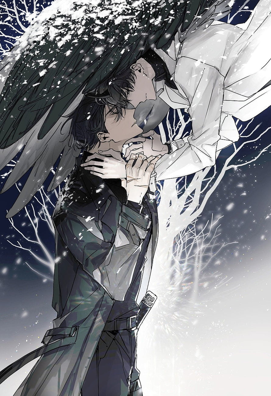 Omniscient Reader's Viewpoint: Angel and Demon Embrace in Snowy Night HD phone wallpaper
