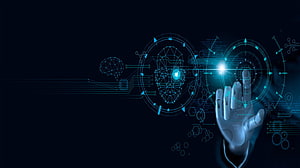 Artificial Intelligence and Robotics Concept with Holographic Human Interface HD wallpaper