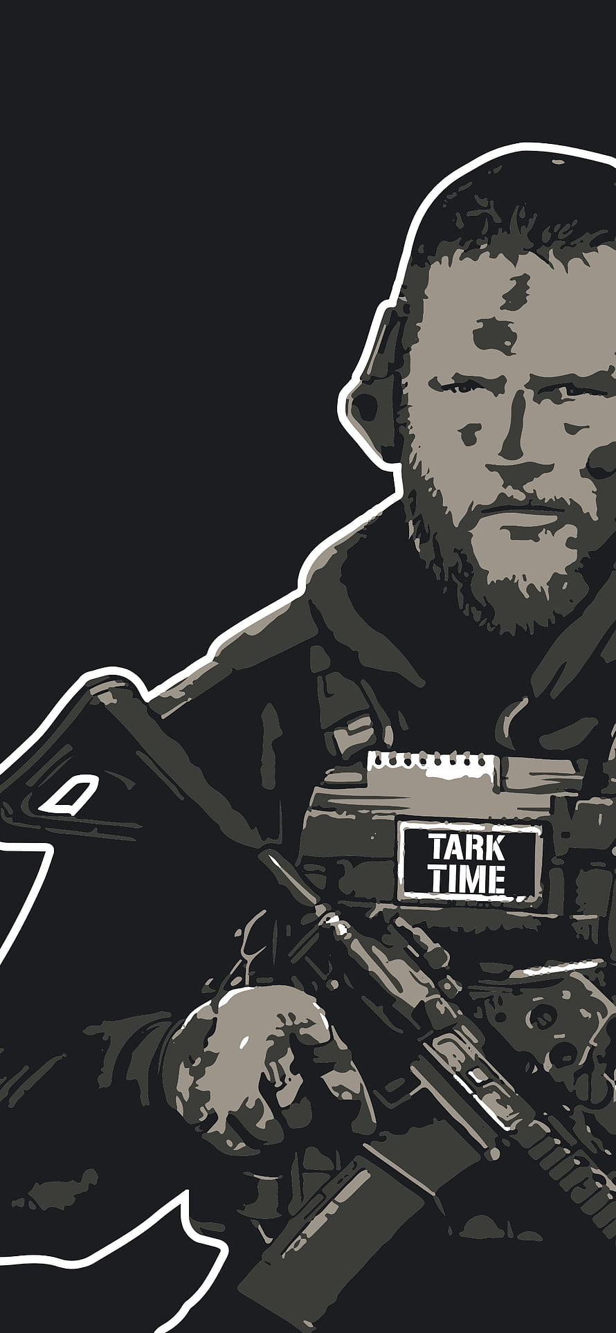 Escape From Tarkov Tactical Operator Illustration with Rifle and Gear HD phone wallpaper