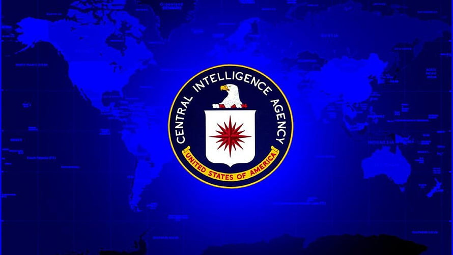 Central Intelligence Agency Seal on Blue World Map Background HD wallpaper