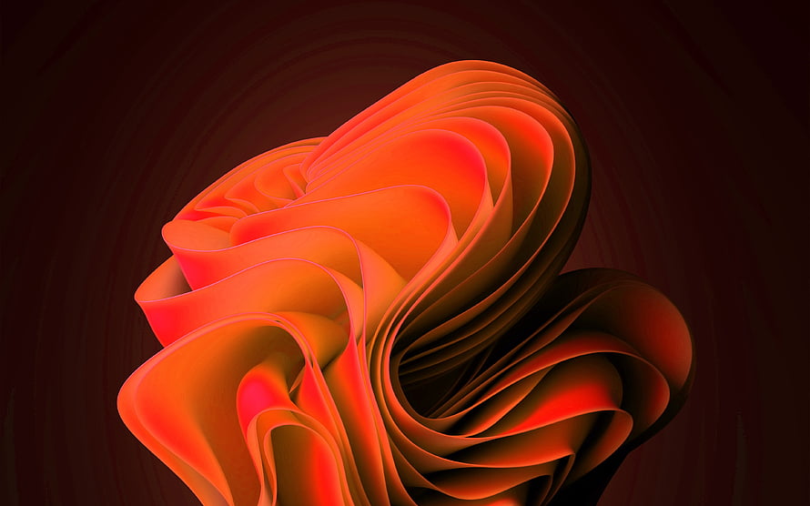 Windows 11 Default Abstract Orange Ribbon Wallpaper HD wallpaper