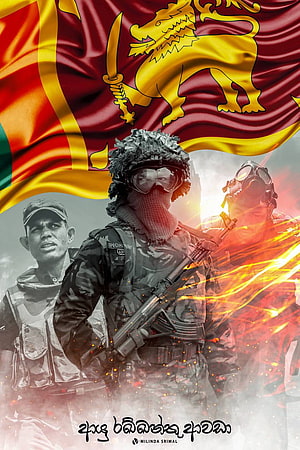 Sri Lanka Army Special Forces Soldier with National Flag and Combat Gear HD phone wallpaper