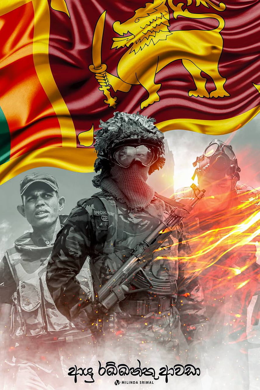 Sri Lanka Army Special Forces Soldier with National Flag and Combat Gear HD phone wallpaper