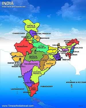Colorful Political Map of India Showing All States and Union Territories HD phone wallpaper