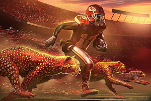 Tyreek Hill Kansas City Chiefs Fantasy Artwork with Cheetah Spirit HD wallpaper