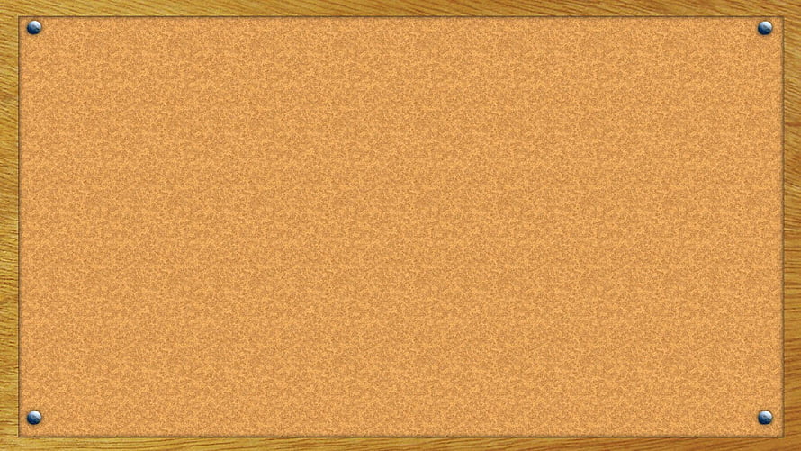 Wooden Framed Cork Board with Metal Corner Pins on Natural Wood Surface HD wallpaper