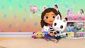 Gabby's Dollhouse 3D Animation Scene With Cat Toys And Playroom HD wallpaper