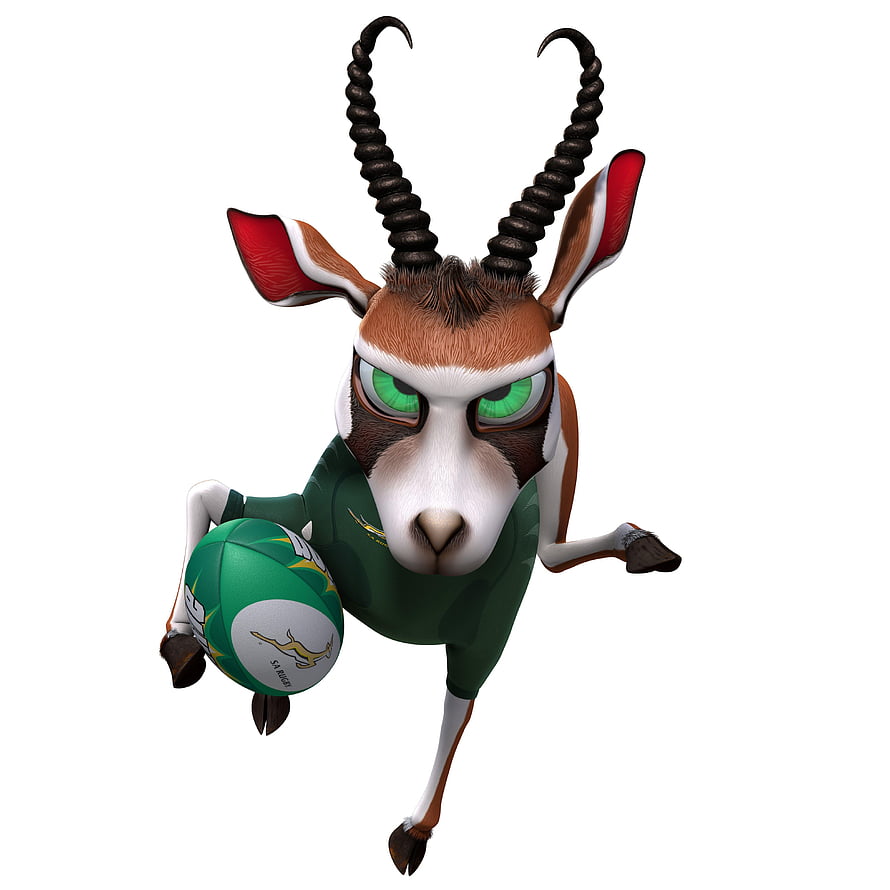 Springbok Rugby Mascot: 3D Animated Antelope Player in Green Jersey HD phone wallpaper